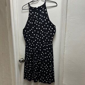 Bar III Black and White Halter Mini Sundress